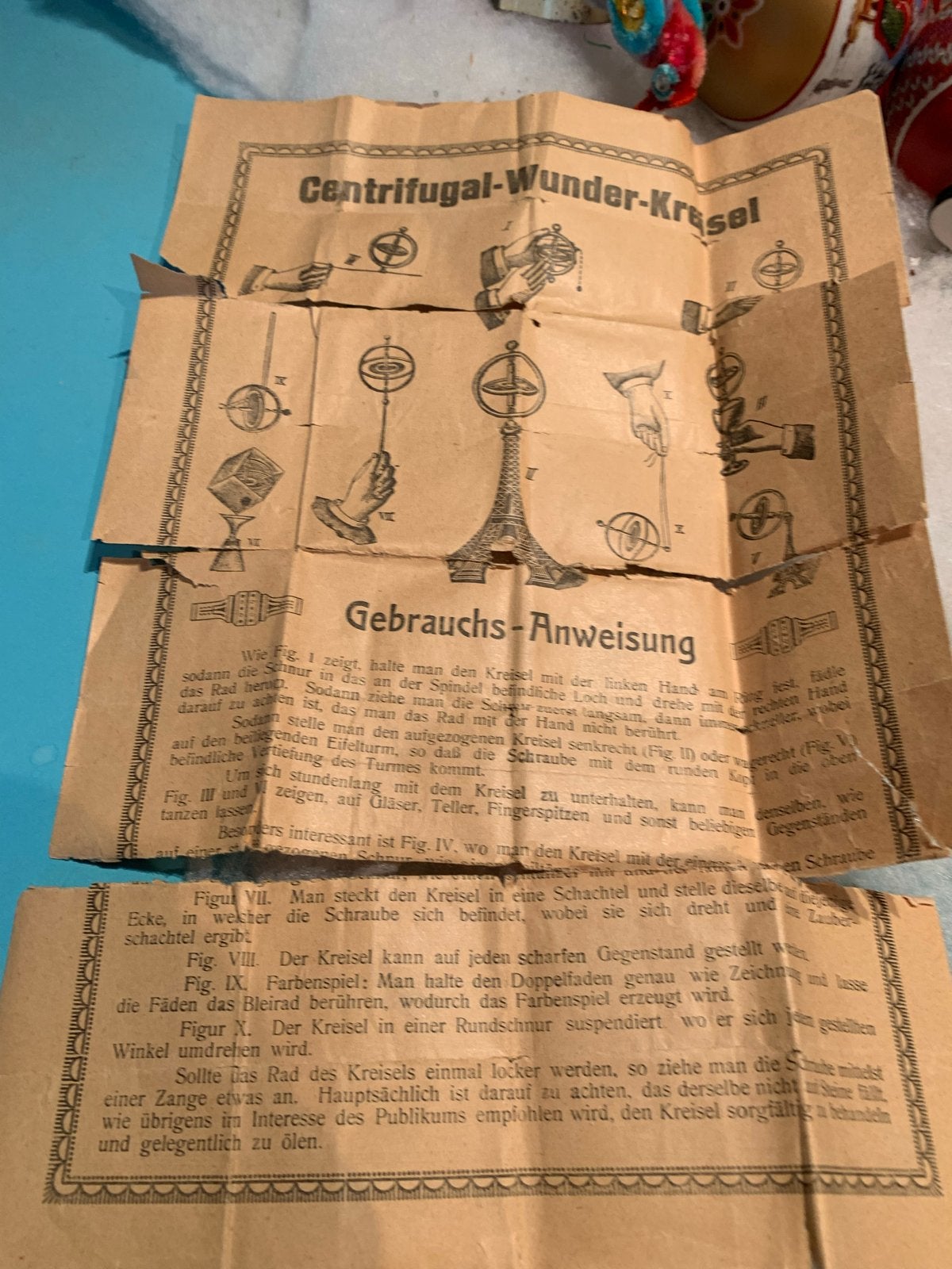 Antieke Centrifugal-Wunder-Kreisel met Eiffeltoren, Antiek en Kunst, Ophalen of Verzenden