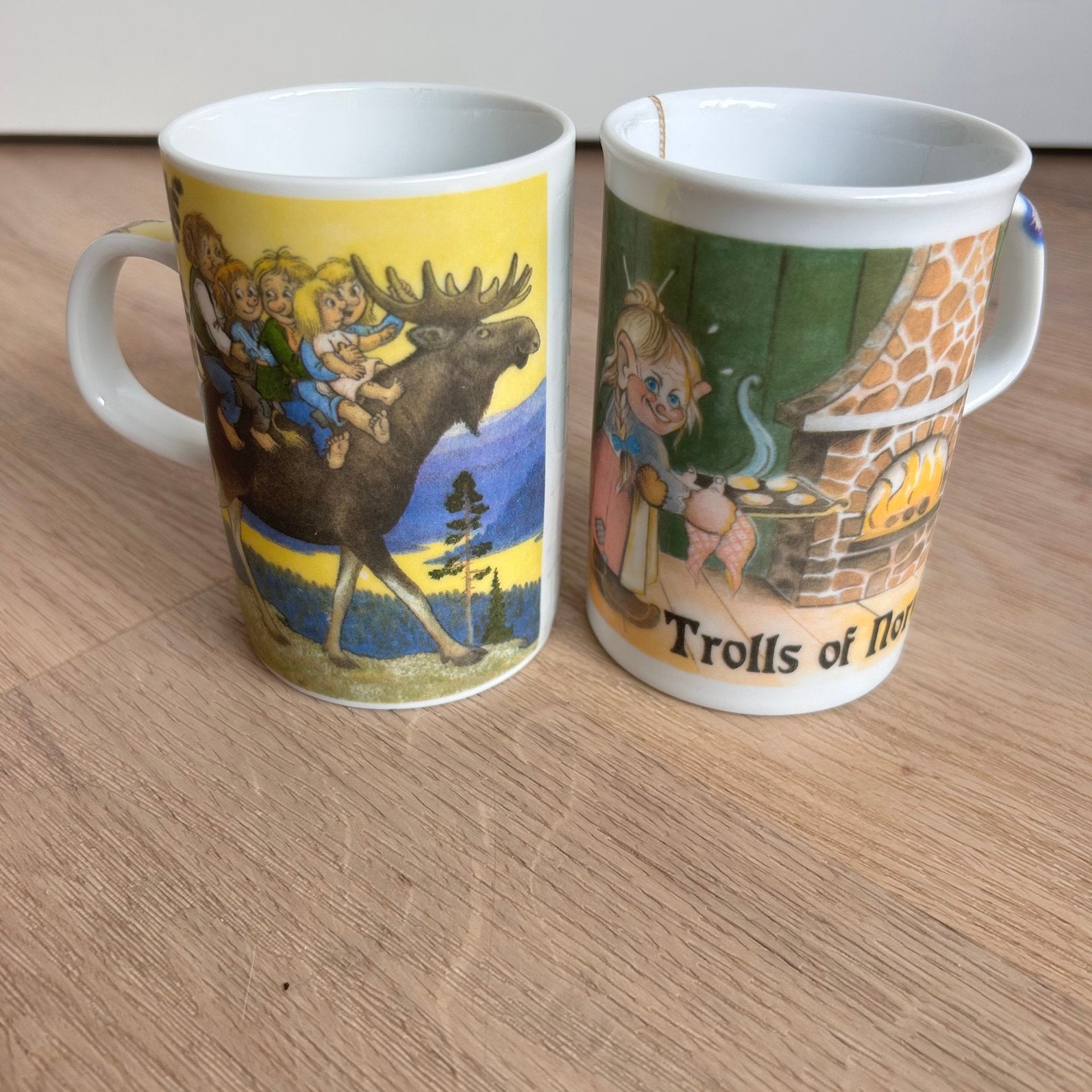 Rolf Lidberg Troll mokken Norway | set van 2, Gebruikt, Overige merken, Keramiek, Mok