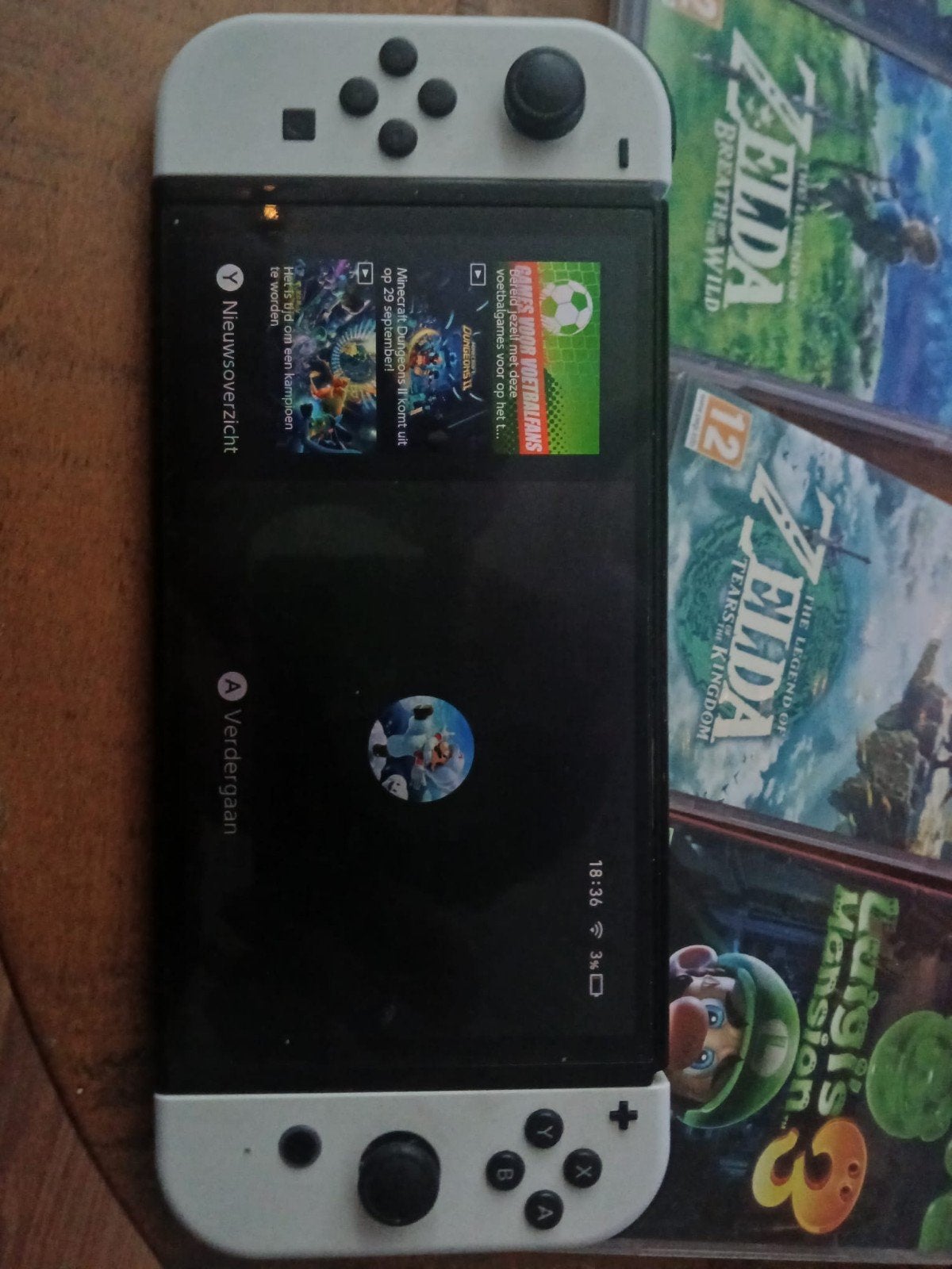Nintendo Switch OLED, screenprotector, 256GB SD, Spelcomputers en Games, Spelcomputers | Nintendo Switch, Ophalen of Verzenden