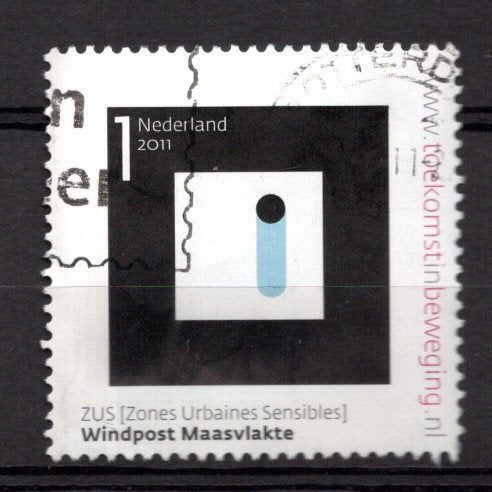 gestempelde zegel. Jaar 2011: gebouw in 3D, Ophalen of Verzenden, Na 1940, Gestempeld