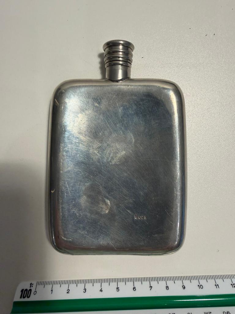 Pewter Tin Hip flask Zakflacon, Ophalen of Verzenden