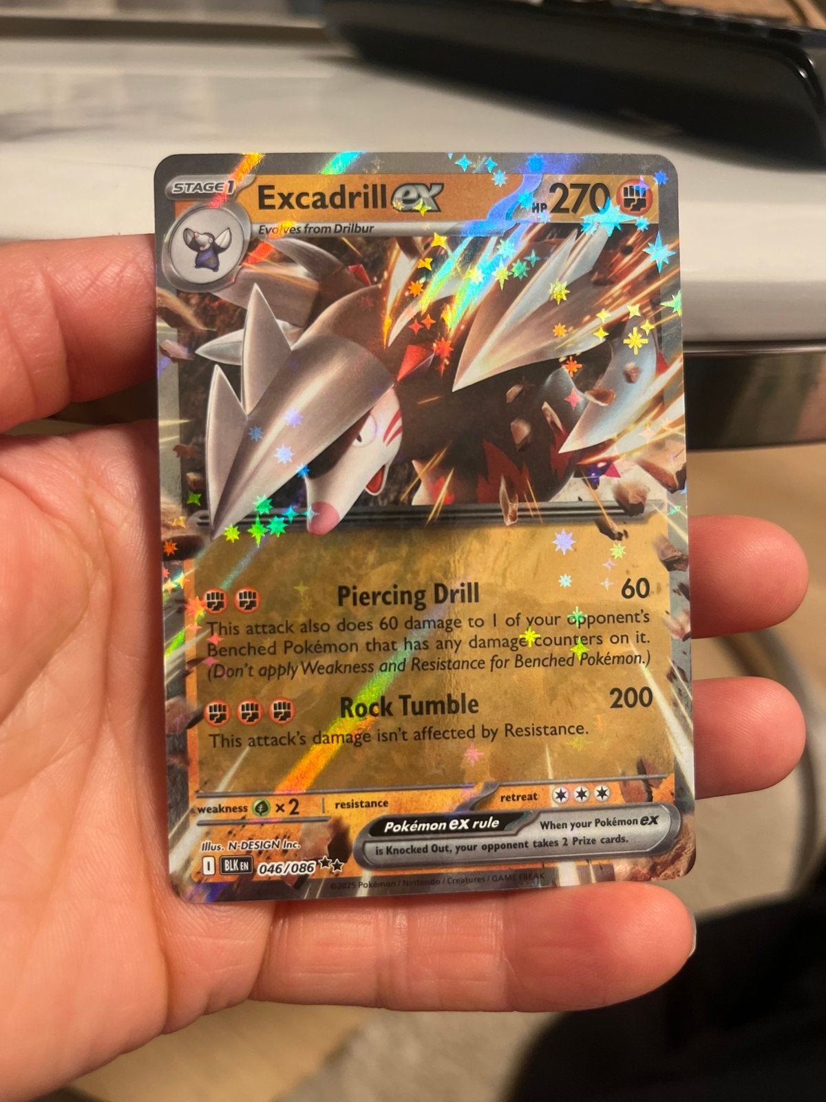 Pokémon Kaart: Excadrill EX 046/088 - Zo goed als nieuw, Ophalen of Verzenden, Zo goed als nieuw, Losse kaart, Foil