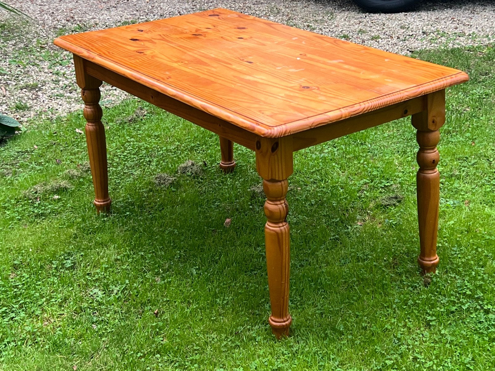 grenen eettafel – landelijk / farmhouse – gedraaide poten, Ophalen, Gebruikt, 50 tot 100 cm, Grenenhout