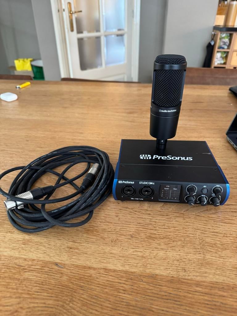PreSonus Studio 24c Audio Interface met Audio-Technica Mic, Muziek en Instrumenten, Microfoons, Nieuw, Studiomicrofoon, Ophalen of Verzenden