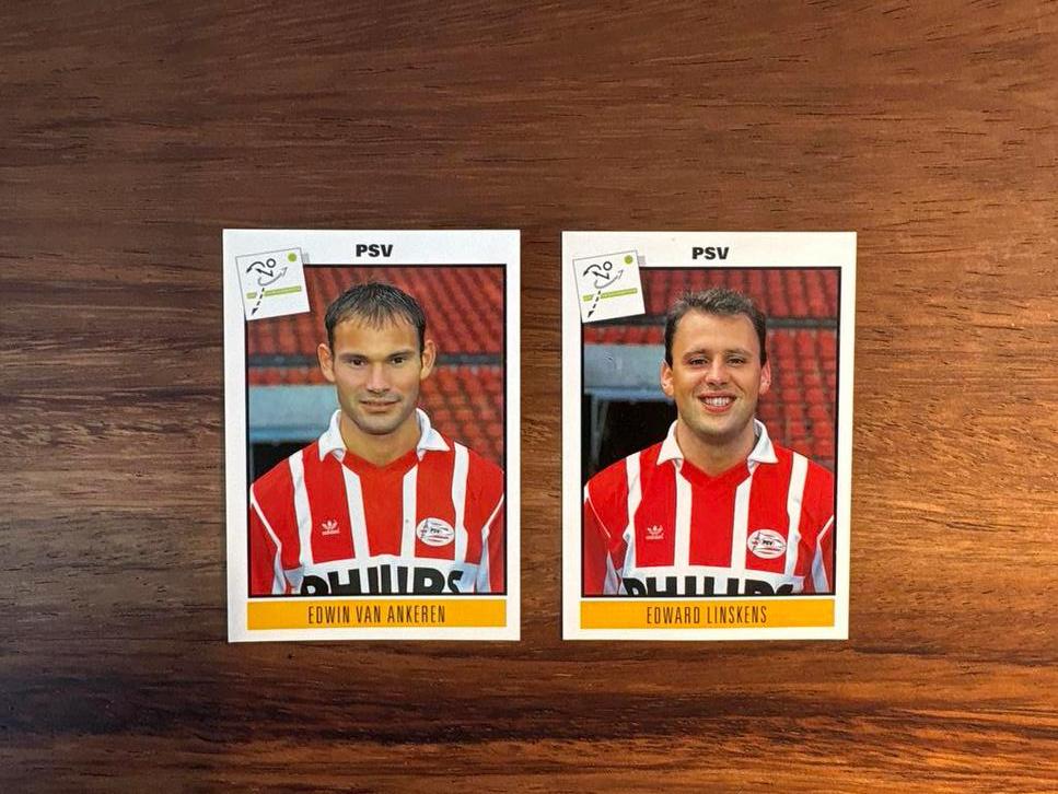 Twee PSV Panini Spelerskaarten Voetbal '94, Ophalen of Verzenden, Zo goed als nieuw