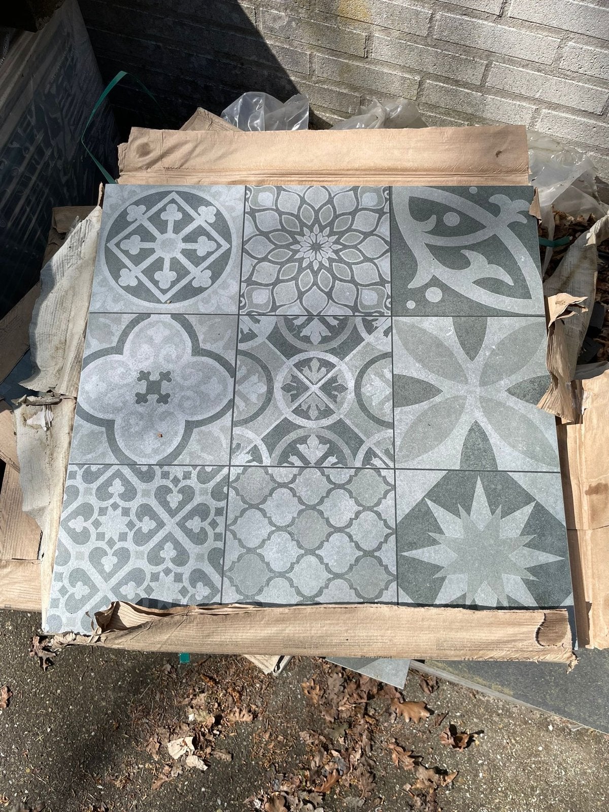 7 Nieuwe Ceramiton Mozaïek Tegels 60x60x4 cm Grijs, Ophalen, 60 cm of meer, Keramiek, Nieuw