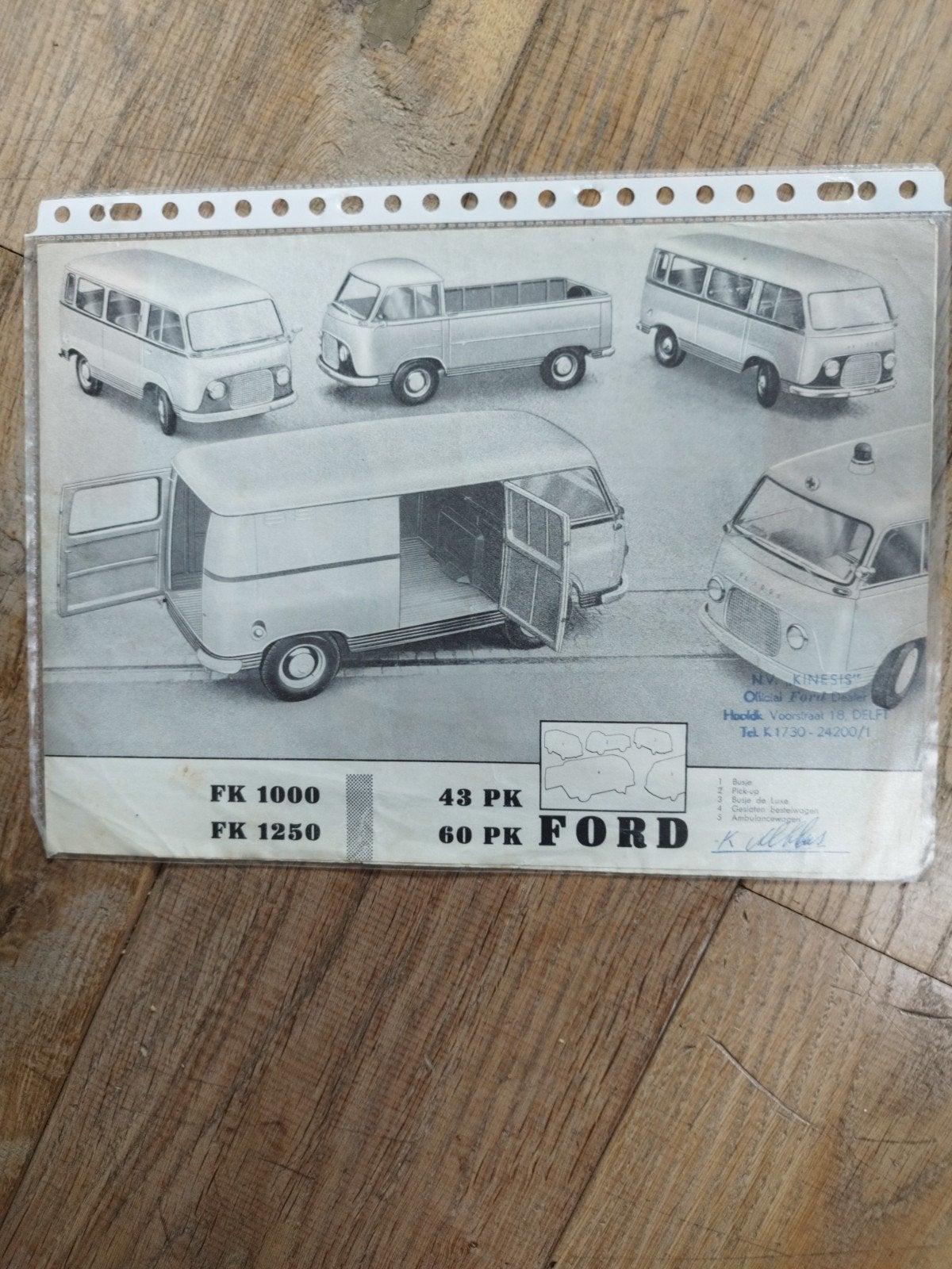 Ford FK 1000 FK 1250 Bedrijfswagens Brochure 1958, Gelezen, Ford, Ophalen of Verzenden, Ford