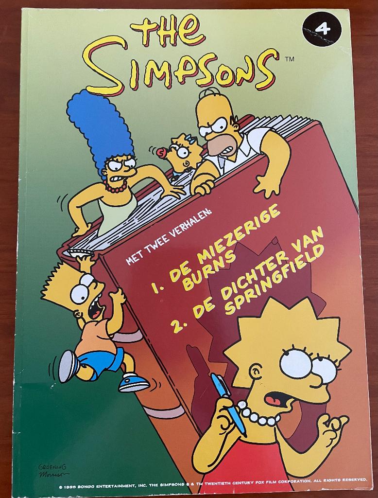 stripboek The Simpsons nr 4 met 2 verhalen, Boeken, Stripboeken, Eén stripboek, Verzenden, Gelezen