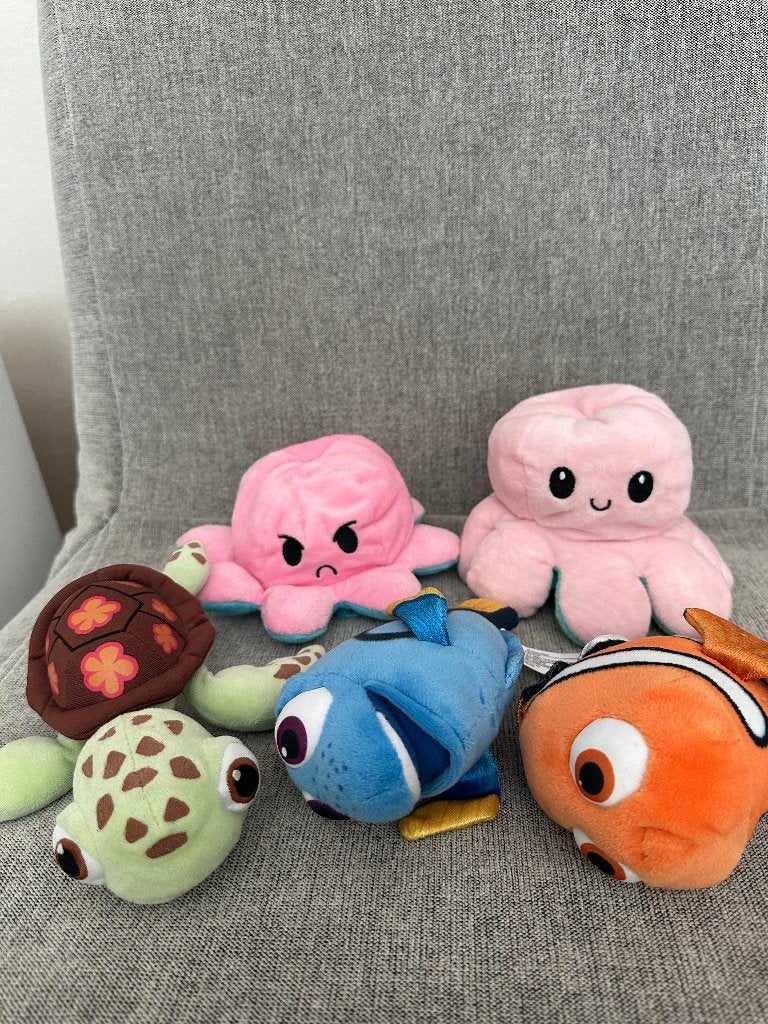 5 knuffels zeedieren waaronder Nemo, Kinderen en Baby's, Ophalen of Verzenden, Zo goed als nieuw, Overige typen