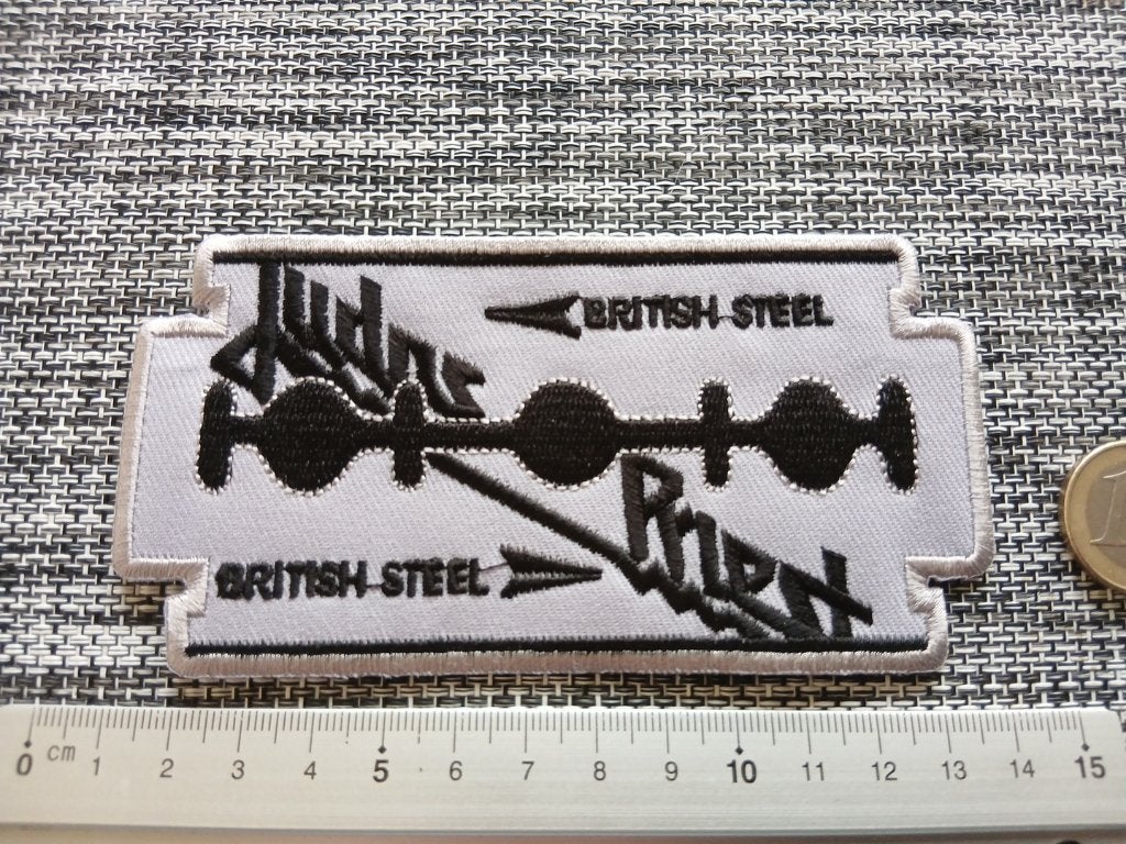 Judas Priest mooie British Steel shaped patch j8 metal, Verzenden, Nieuw, Kleding
