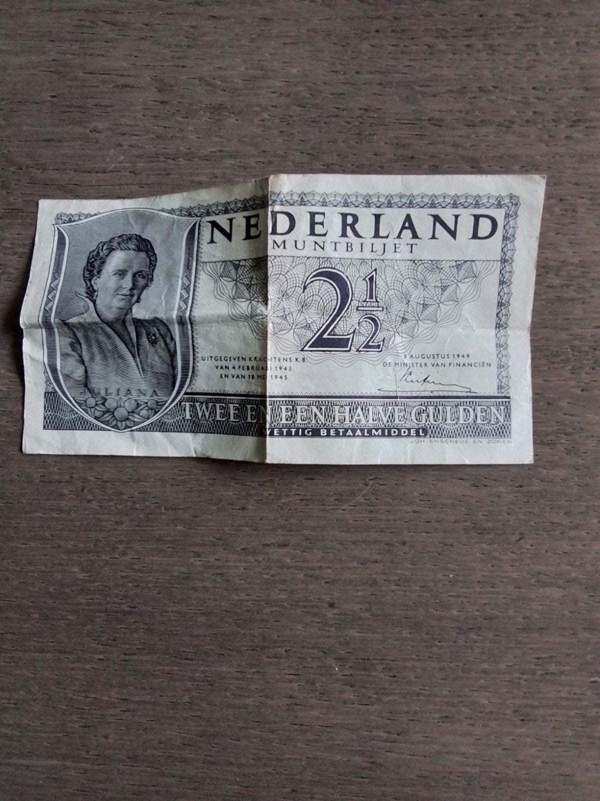 Papieren geld, Ophalen of Verzenden, Koningin Juliana, 2½ gulden