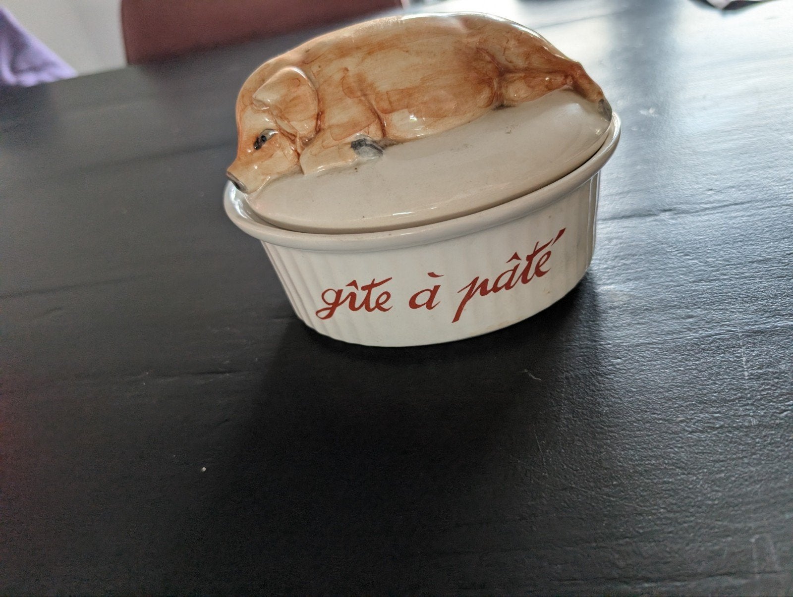Vintage Paté Terrine met Varken Deksel, Ophalen of Verzenden