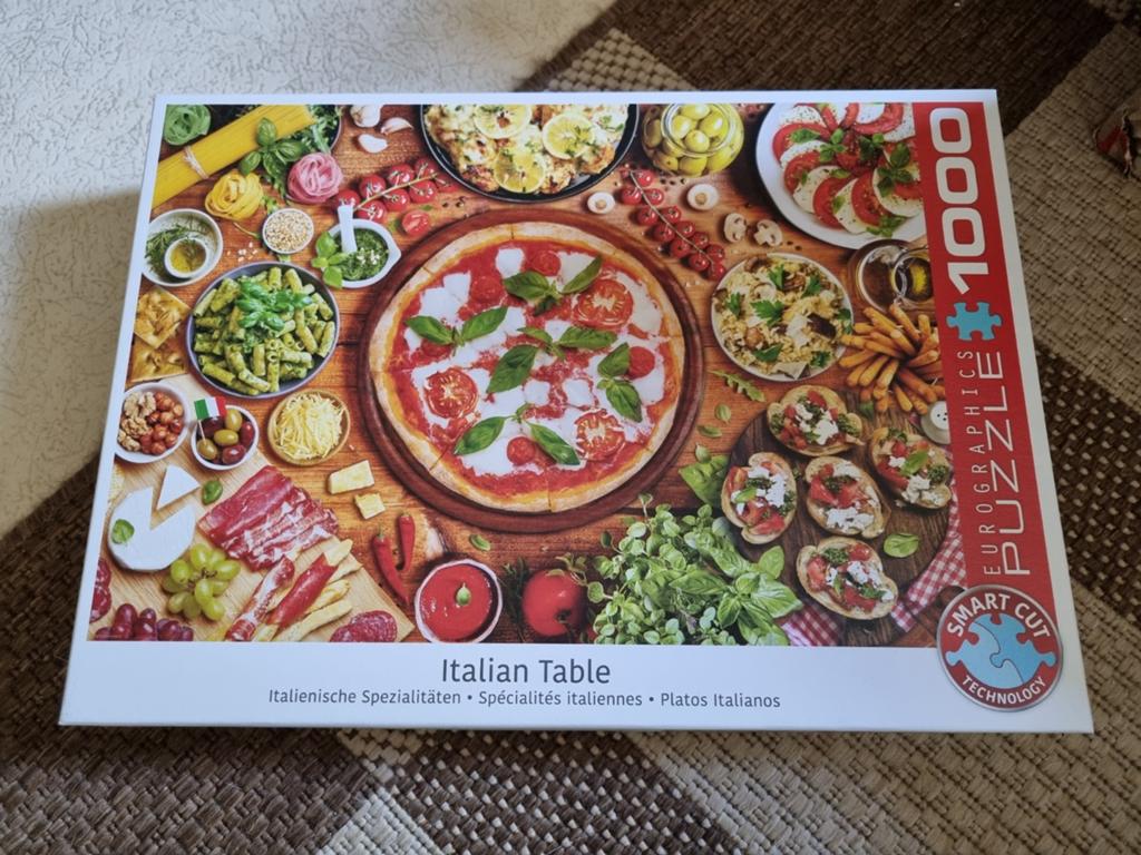 Eurographics puzzel,  smart cut, 1000, Italien table, Ophalen of Verzenden, 500 t/m 1500 stukjes, Zo goed als nieuw, Legpuzzel