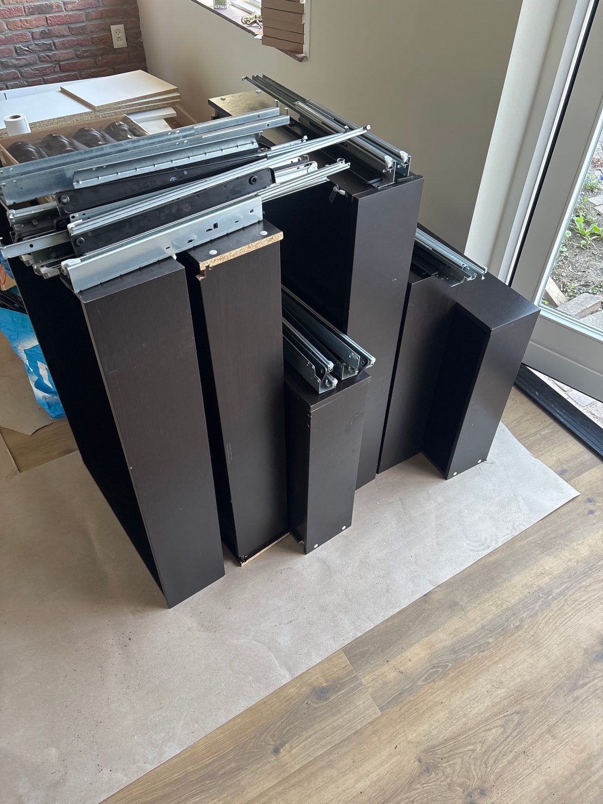 IKEA Pax lades en planken 100/75 donkerbruin, Ophalen, Gebruikt