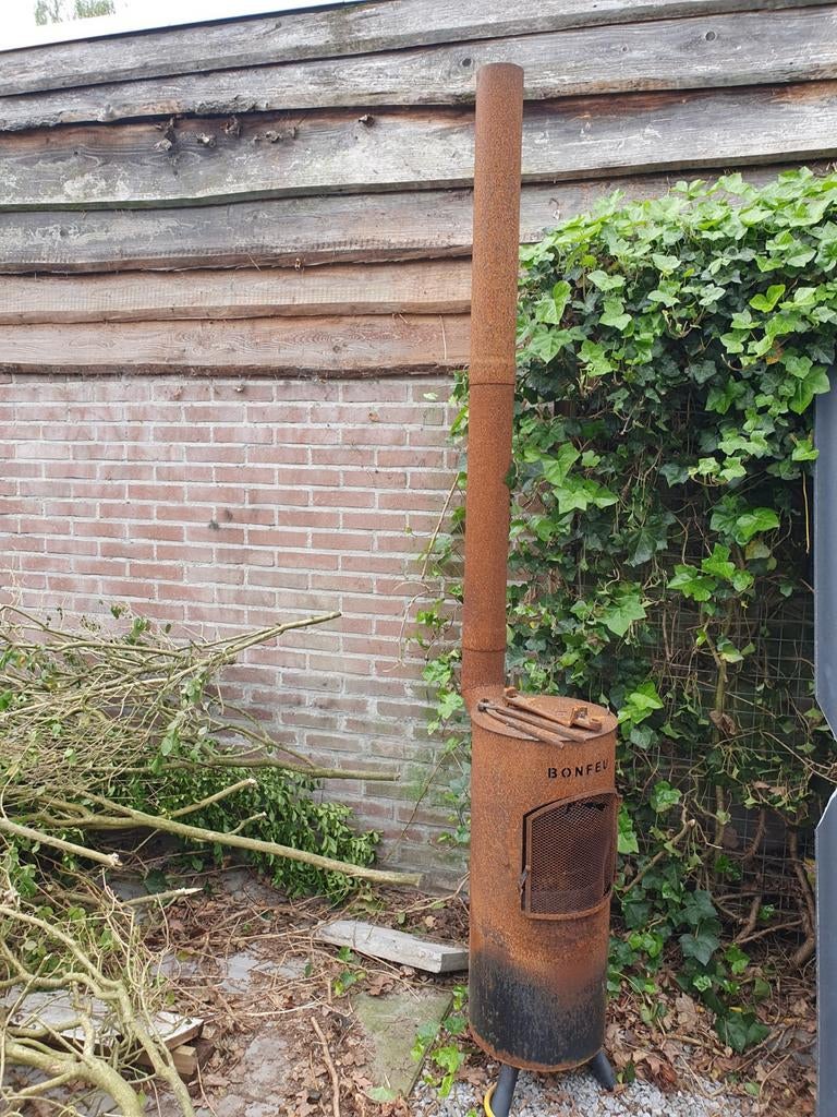Kachel, hout, voor in de tuin., Tuin en Terras, Tuinhaarden, Ophalen, Gebruikt