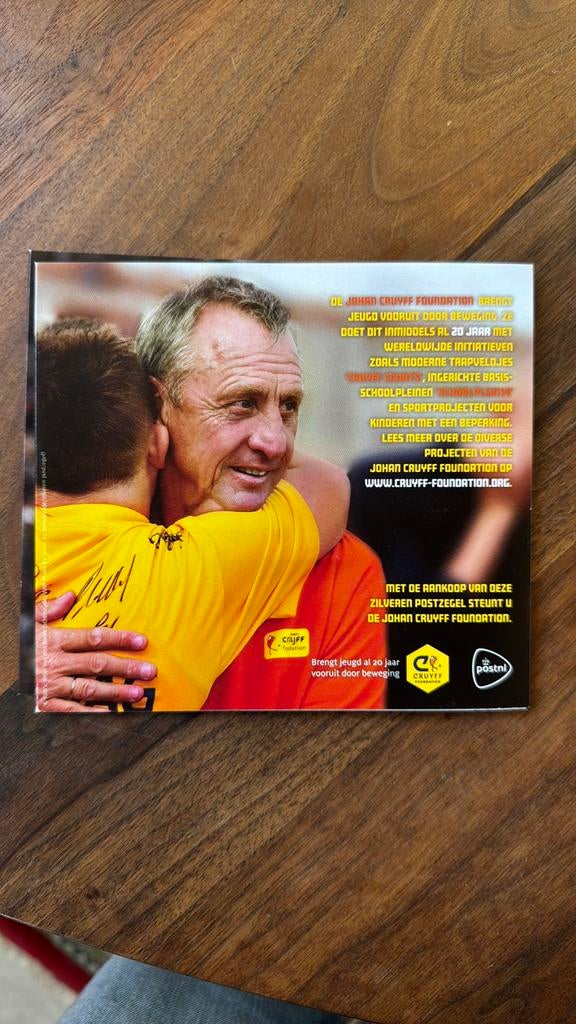 Zeer zeldzame zilveren postzegel Johan Cruijff, Postzegels en Munten, Postzegels | Nederland, Ophalen of Verzenden, Na 1940, Postfris