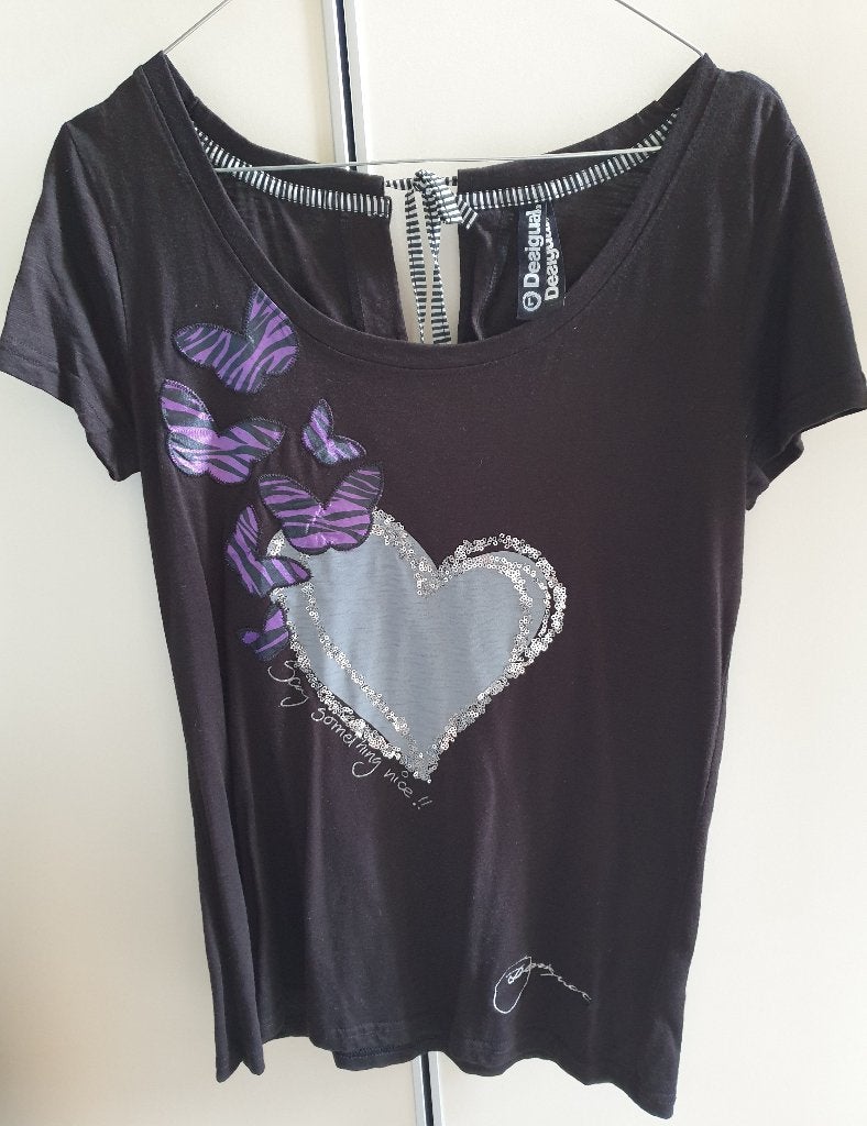 T-shirt Desigual, Maat 38/40 (M), Bruin, Ophalen of Verzenden, Zo goed als nieuw