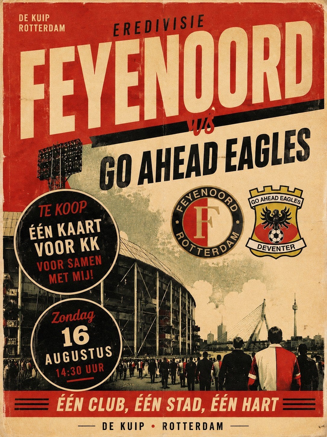 1 zakelijke comfort kaart te koop voor Feyenoord vs Go Ahead, Tickets en Kaartjes, Seizoenskaart, Eén persoon, Augustus