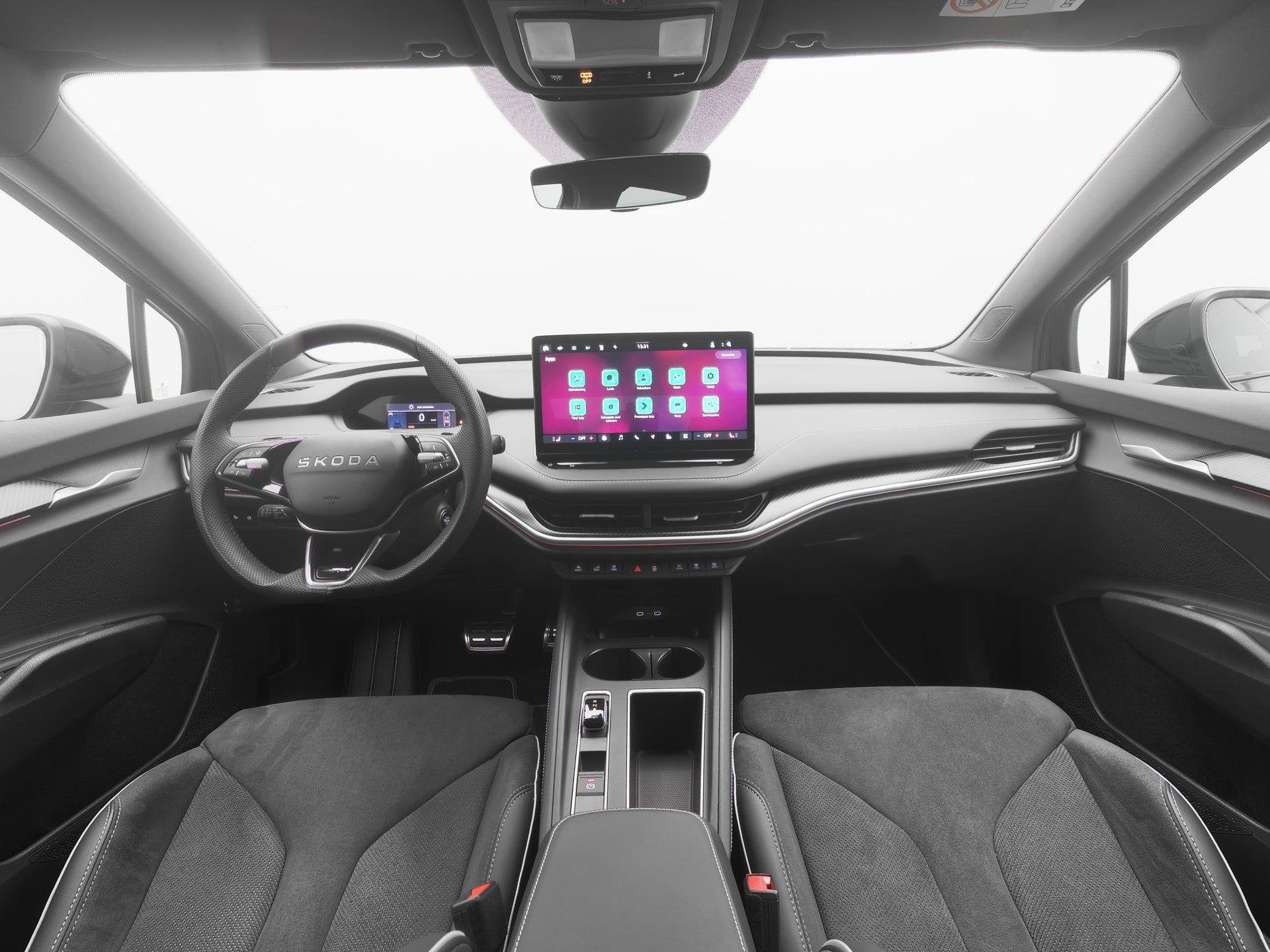 Skoda Elroq 85 Sportline | SoH 100% | Elektr. achterklep | L, Auto's, Automaat, Achterwielaandrijving, Gebruikt, Zwart