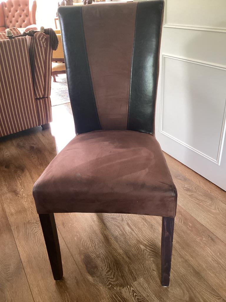 Set van 6 eetkamerstoelen - Zelf ophalen, Ophalen, Gebruikt, Bruin, Stof