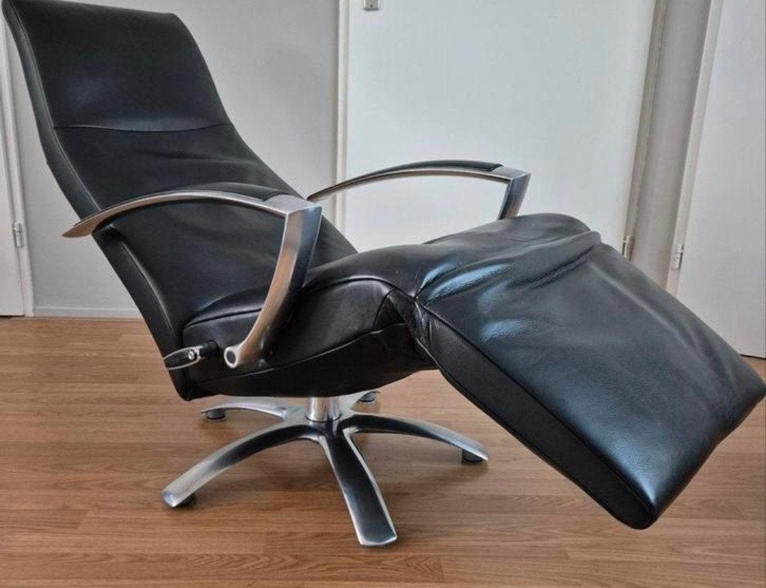 TEAB jori relaxfauteuil mono-move Brainbuilder zwart leer, Huis en Inrichting, Fauteuils, Ophalen, Prominent gelderhof fitform