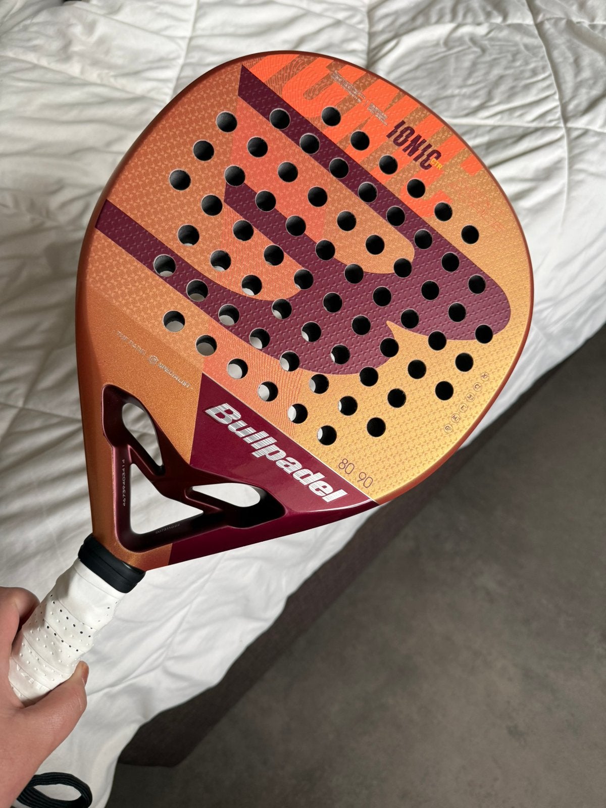Prachtige Bullpadel Ionic Ctr padelracket (370 gram), Ophalen of Verzenden, Zo goed als nieuw
