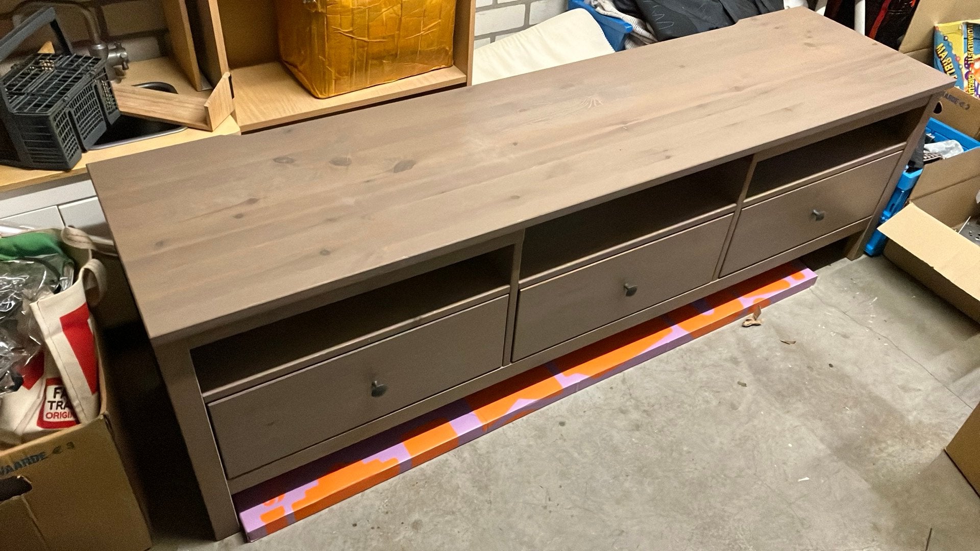 IKEA Hemnes TV-meubel, breder met ruimte voor versterker, Ophalen, Gebruikt, 150 tot 200 cm, Minder dan 100 cm