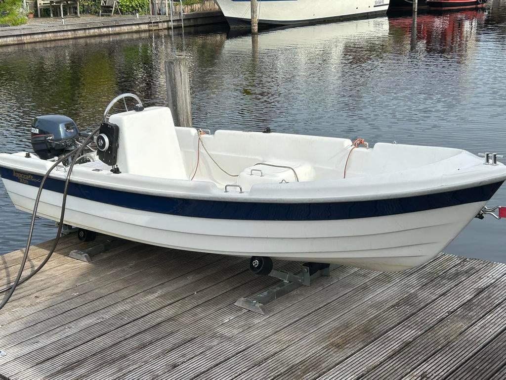 Topcraft 390 Hunter met Selva Ray 8pk en trailer, Watersport en Boten, Vis- en Consoleboten, Ophalen, Gebruikt, Tot 10 pk, Buitenboordmotor