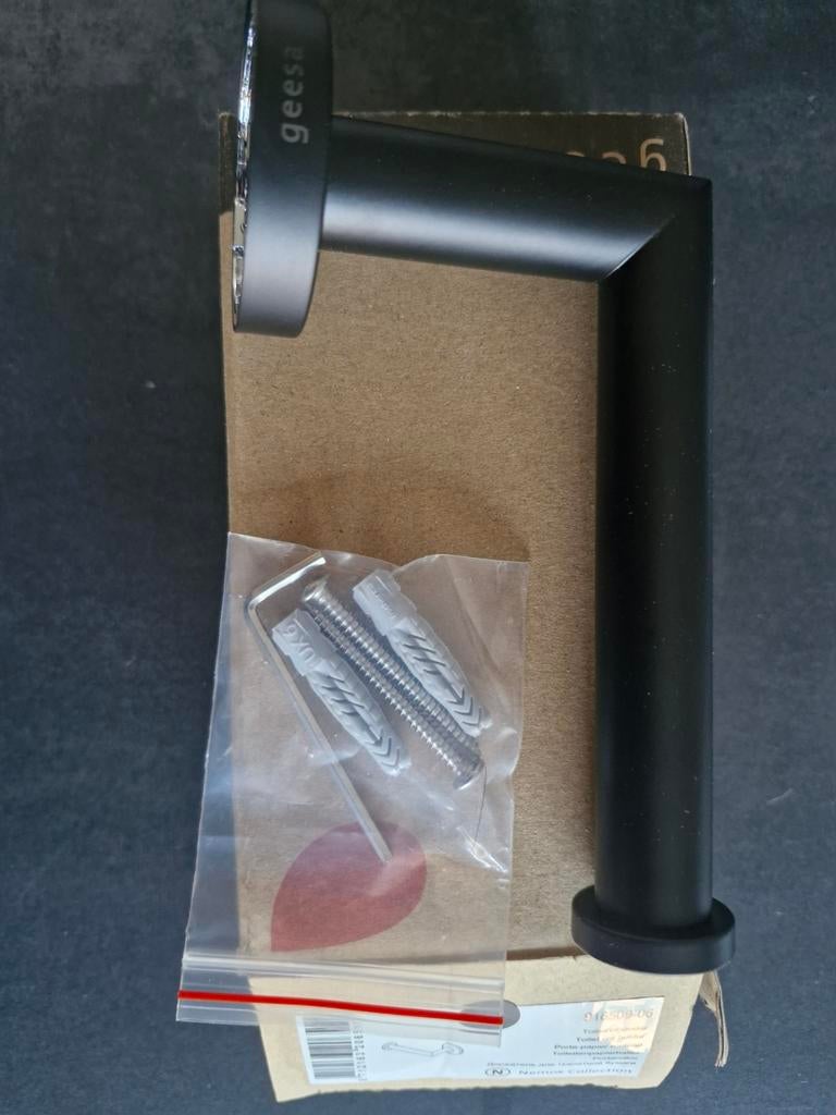 Geesa toiletrolhouder zwart, Ophalen of Verzenden, Nieuw, Zwart, Overige typen