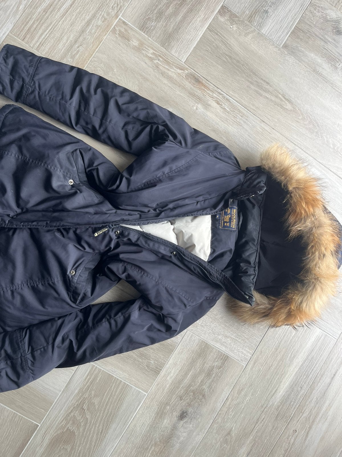 Woolrich Winterjas - maat XS, Verzenden, Zo goed als nieuw, Maat 34 (XS) of kleiner, Blauw