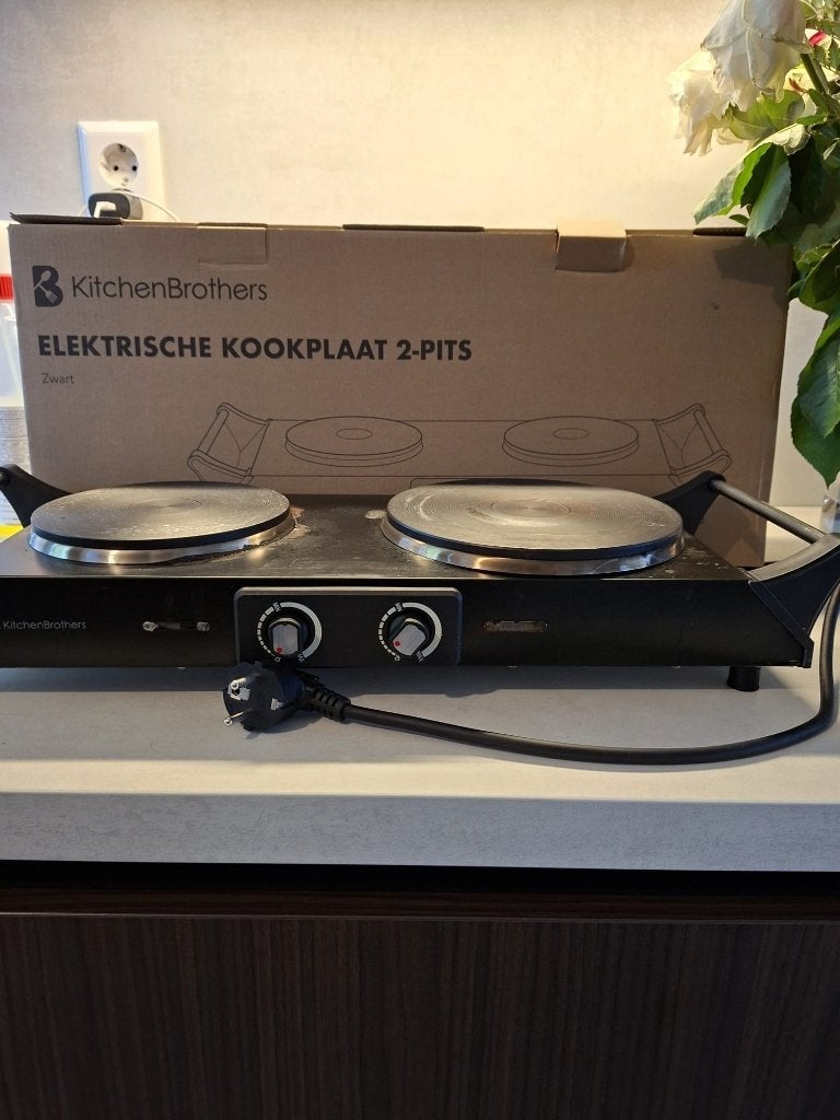 Elektrische dubbele kookplaat – weinig gebruikt, Witgoed en Apparatuur, Kookplaten, Gebruikt, 3 kookzones of minder, Ophalen of Verzenden