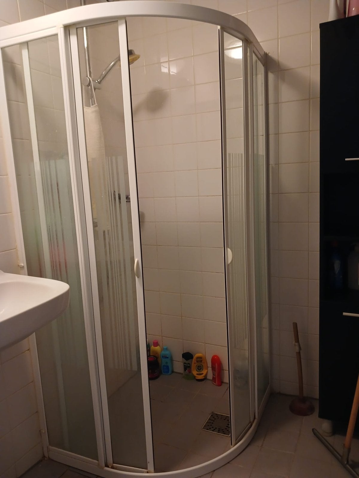Gebruikte douchecabine met schuifdeuren, Ophalen, Gebruikt, Met douche