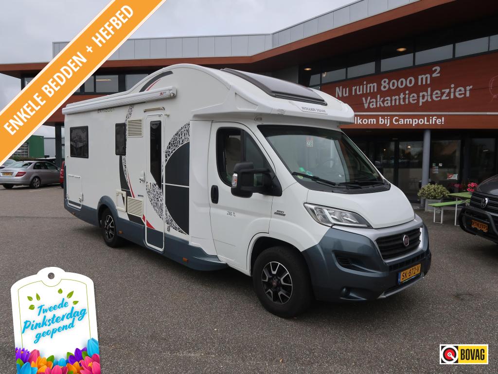 Roller Team Granduca LAGE ENKELE BEDDEN DOUCHE, Caravans en Kamperen, Campers, Overige merken, Ringverwarming, Fiat, Luifel