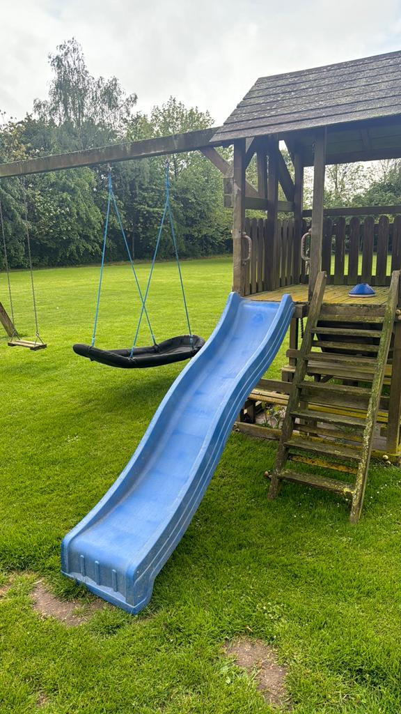 Speeltoestel  schommel bankje met glijbaan, Ophalen of Verzenden, Gebruikt, Schommel, Aanbouwonderdeel