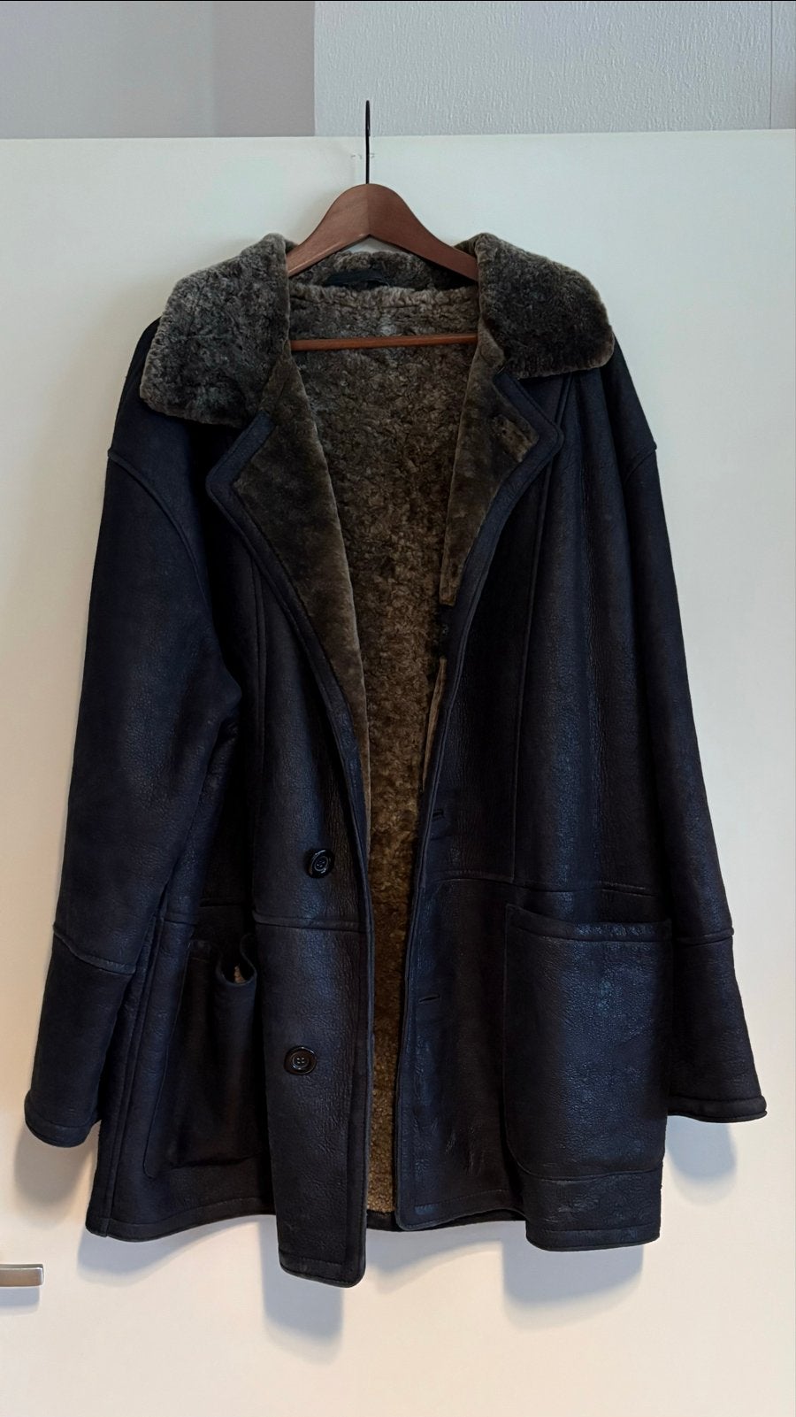 Luxe MILESTONE Lammy Coat - Schapenvacht Heren - maat 48/50, Ophalen of Verzenden, Zo goed als nieuw, Maat 48/50 (M), Zwart