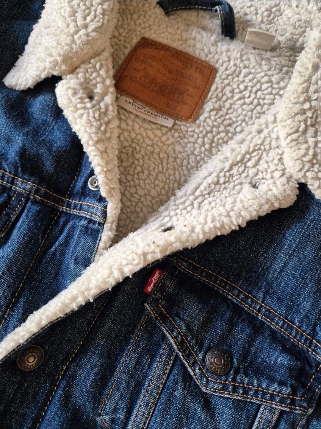Levi's jeans jas Spijkerjack Spijkerjas Gevoerd Maat L, Maat 52/54 (L), Levi's, ., Zo goed als nieuw