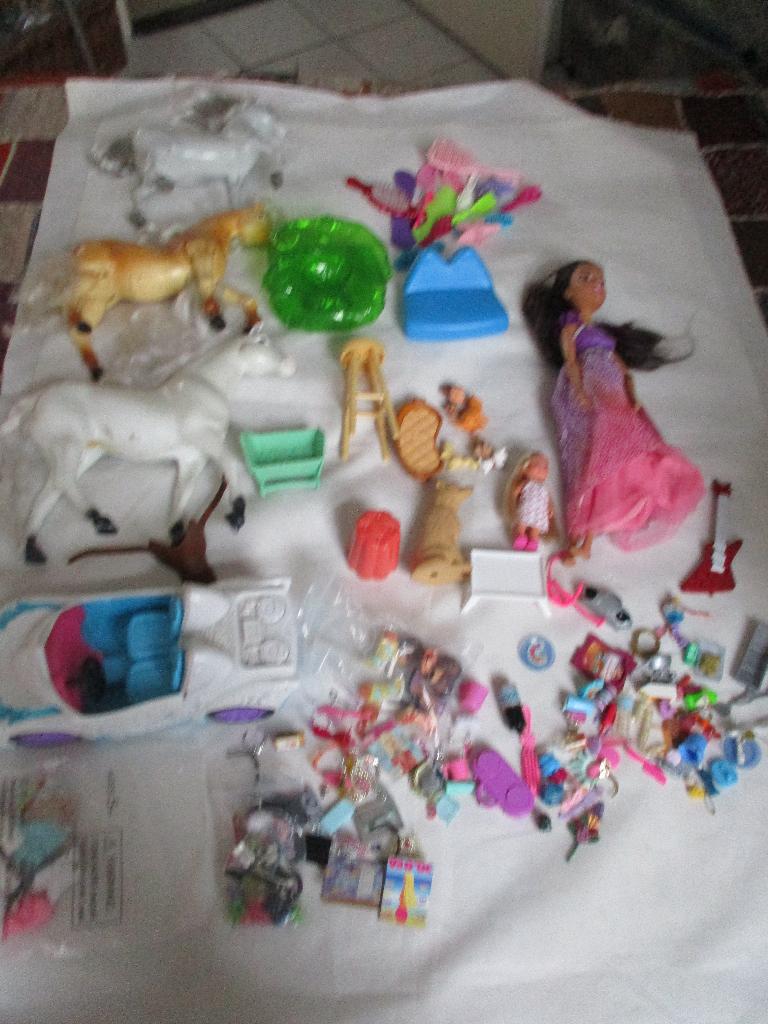 Barbie paarden en spullen grote barbie en kleine, Ophalen of Verzenden, Gebruikt, Barbie