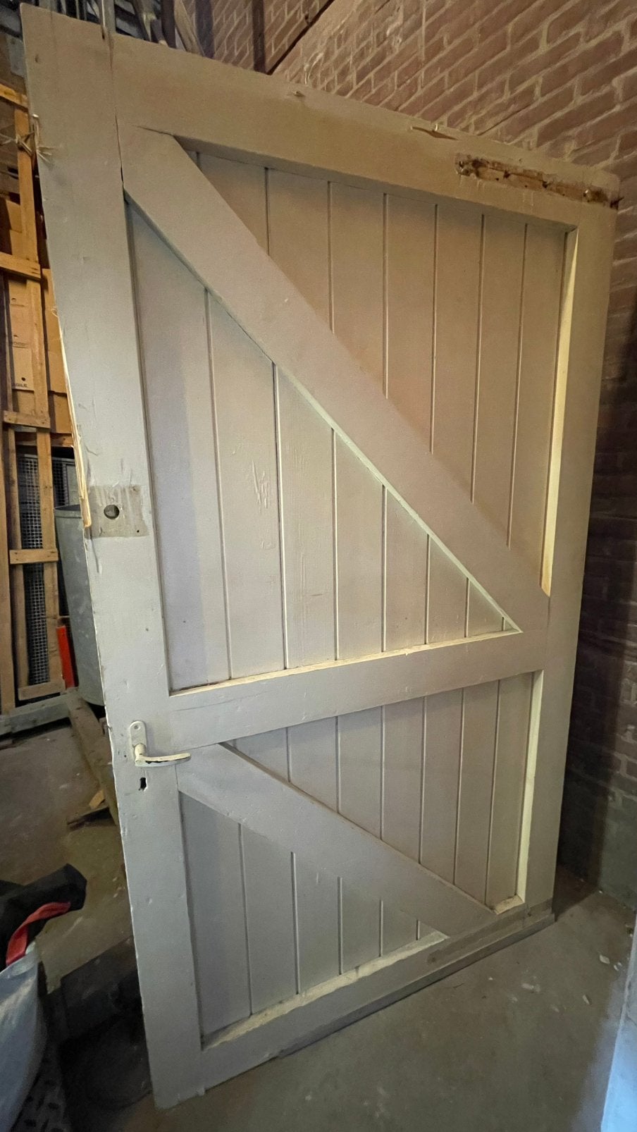 brede massief houten deur barndoor schuifdeur jaren’50, Doe-het-zelf en Verbouw, Ophalen, Gebruikt, 120 cm of meer, Buitendeur