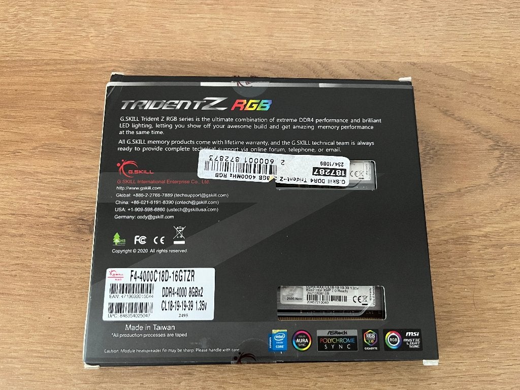 Garantie! ~ G.Skill Trident 4x8GB (32GB) 4000MHz, Computers en Software, 32 GB, Halderhof 16, 6721 XR BENNEKOM, DDR4, Ophalen of Verzenden