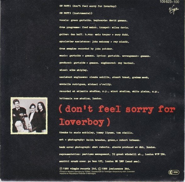 Scritti Politti - Oh Patti (Don't Feel Sorry For Loverboy), Ophalen of Verzenden, Gebruikt, 7 inch, Pop