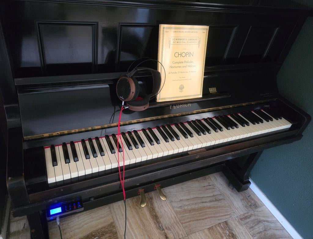 Feurich 125 bj.1925! (Gereviseerd + Silent systeem), Muziek en Instrumenten, Ophalen, Gebruikt, Zwart, Piano