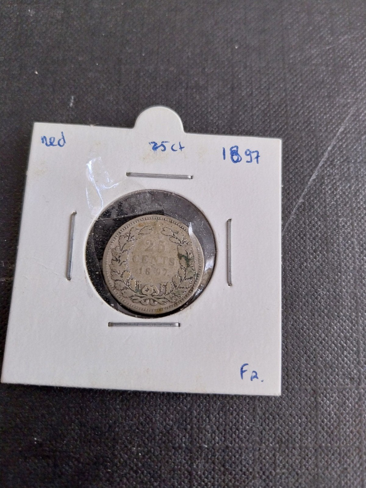 Zilveren 25 Cent Munt Koningin Wilhelmina 1897, Zilver, 25 cent, Ophalen of Verzenden, Koningin Wilhelmina