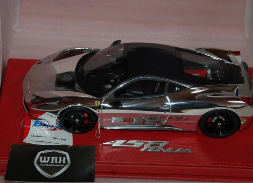 1:18 FERRARI 458 ITALIA chrome LIMITED 100 BBR see info WRH, Verzenden, Zo goed als nieuw, Auto, Overige merken