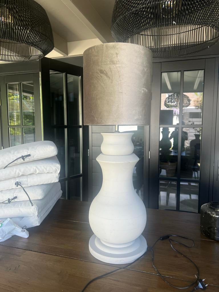 Tafellamp met stoffen kap, Huis en Inrichting, Lampen | Tafellampen, Ophalen, Gebruikt, Stof, 75 cm of meer