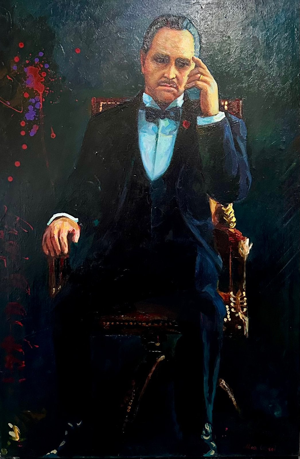 Alex L- The Godfather- Handgeschilderd (100%)- Origineel- XL, Ophalen of Verzenden