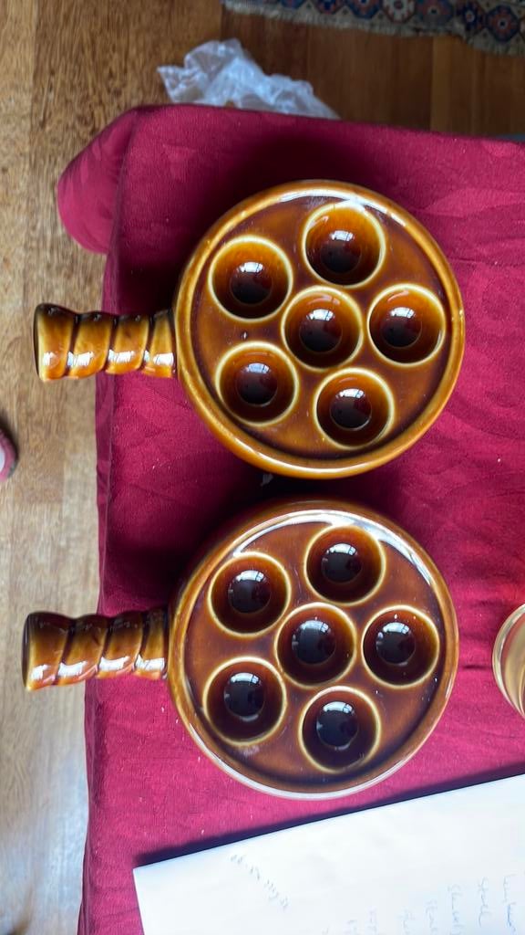 2 vintage schalen voor escargots, Ophalen of Verzenden