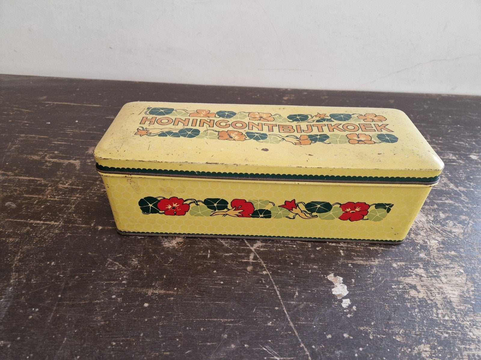 Vintage blik Verkade honingontbijtkoek, Verzamelen, Blikken, Ophalen of Verzenden, Gebruikt, Koek(jes), Verkade