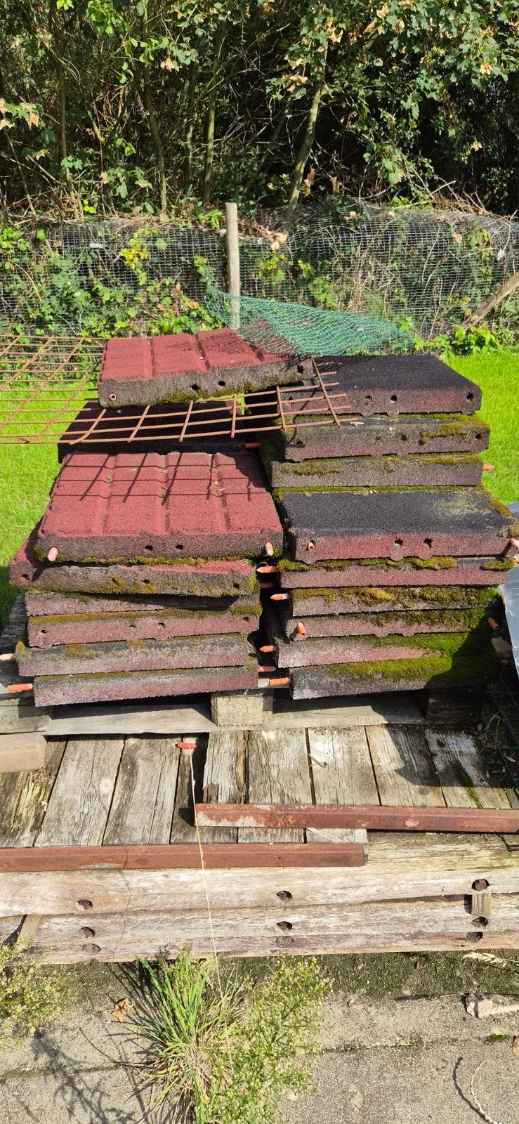 Rubberen tegels voor buiten 50x50cm, Ophalen, Gebruikt, 40 tot 60 cm, 10 m² of meer