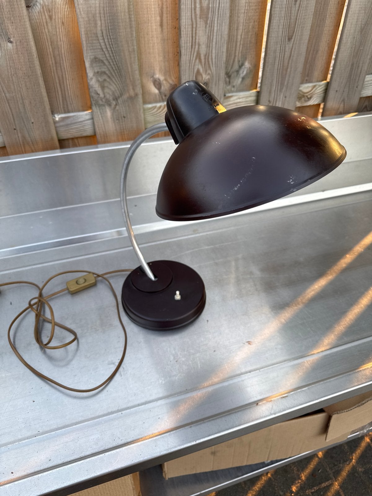 Oude Bakelieten Burolamp Verstelbaar met Stenen Voet, Antiek en Kunst, Ophalen