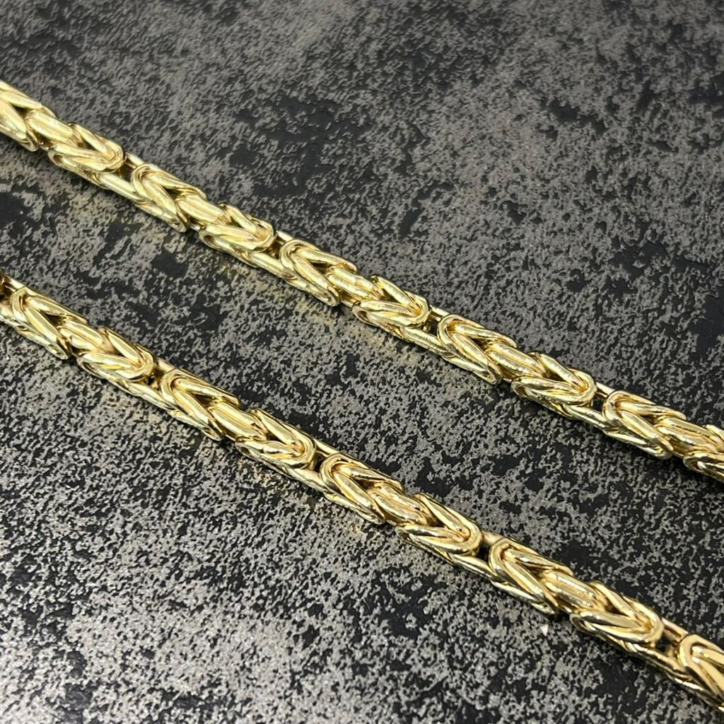 14k gouden koningsketting prachtig schakel 65 cm 4,1 mm, Ophalen of Verzenden, Zo goed als nieuw, Goud